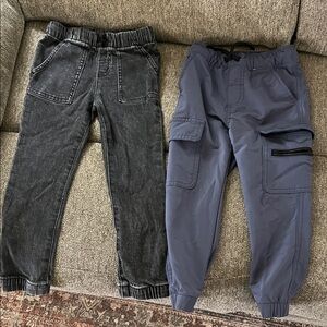 Cat and Jack Stylish Kids Jogger Pants - Black and Blue 3T/4T